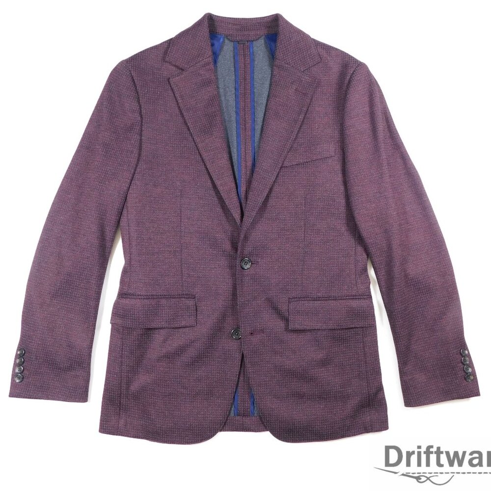 BONOBOS 36R Slim Fit Lanificio Fortex Houndstooth Sport Coat Blazer